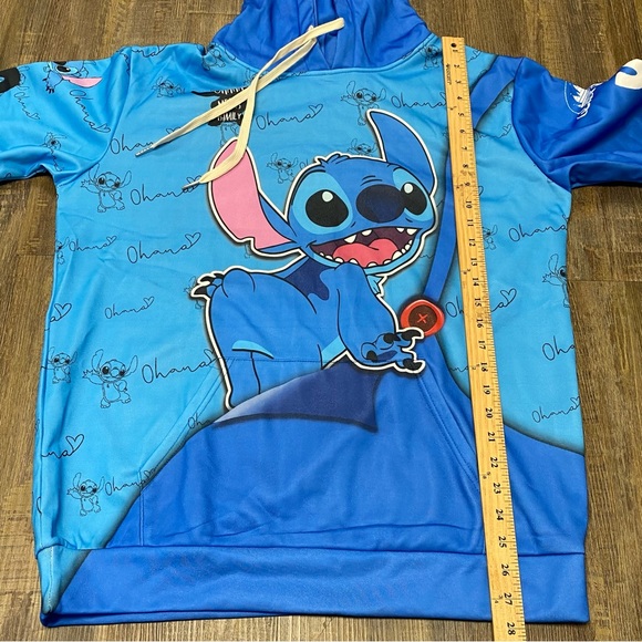Blue Stitch‎ Hoodie “ Ohana means family” Size Medium - Picture 8 of 15
